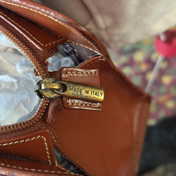 Laura Leigh Ltd Leather book bag shoulder bag.  Sick smooth, leather brown Vinta - Picture 9 of 17